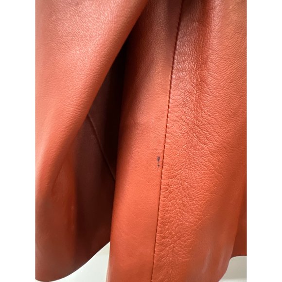 Simulassao Soft Leather Jacket Orange Fall - Picture 9 of 11